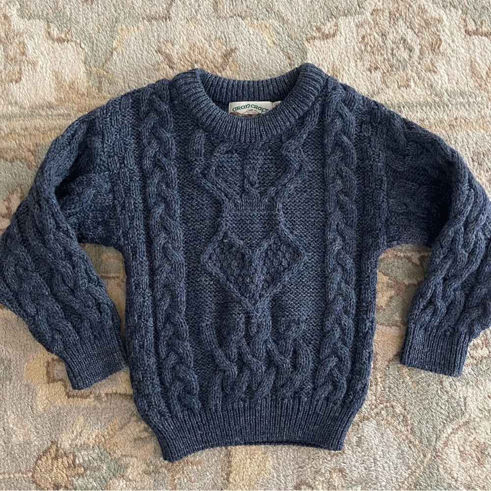 Aran Crafts 100% Wool Sweater XS Cable knit Ireland